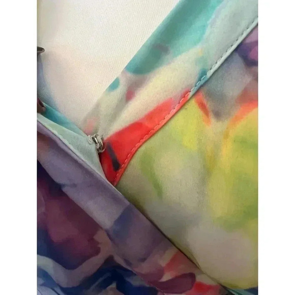 PARKER multicolor faux wrap sleeveless dress size medium - Picture 7 of 11